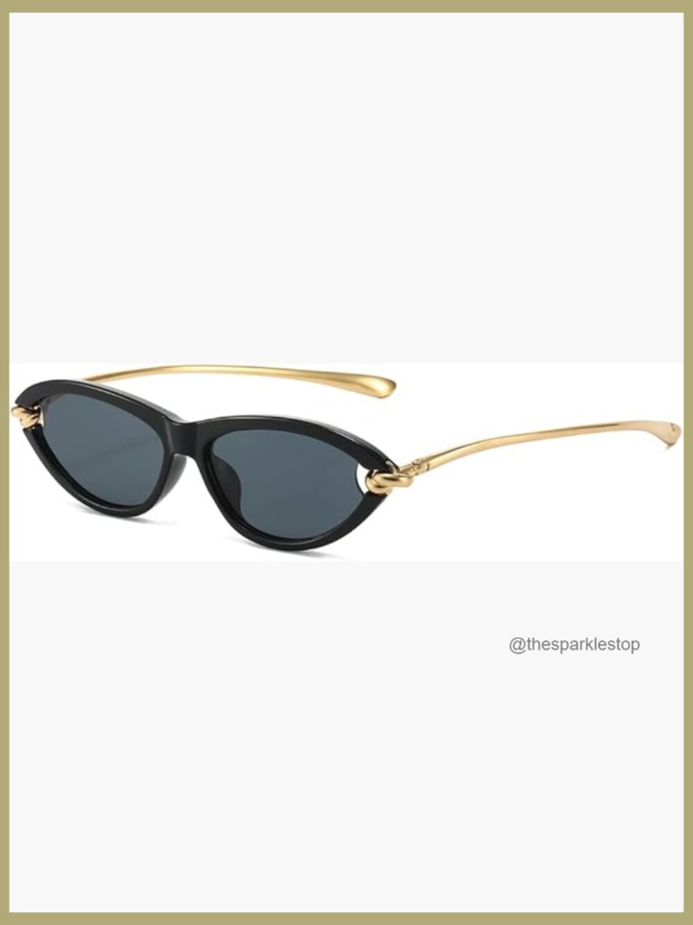 Gold Frame Retro Cat Eye Sunglasses UV400 Protection Small Face Fit